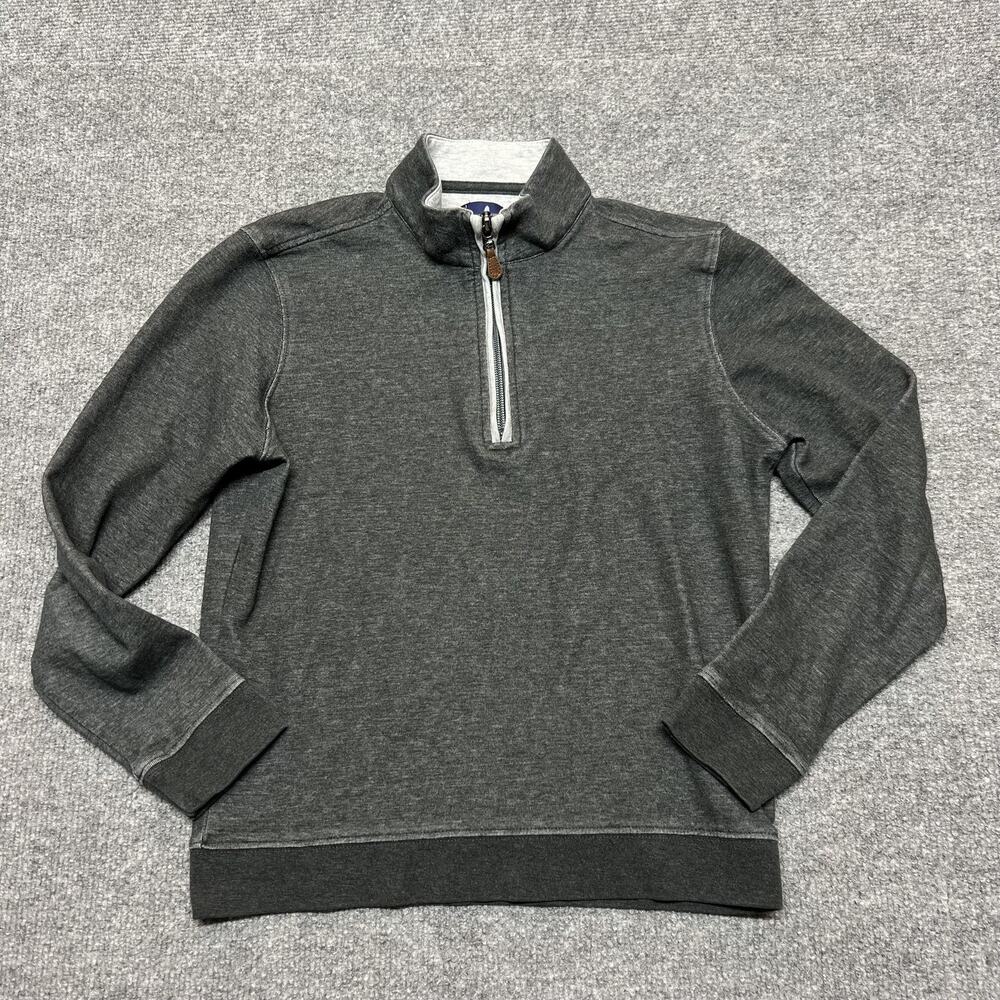 Johnnie-O Sweatshirt Boys 10 Gray 1/4 Zip Mock Neck Pullover Jersey Casual